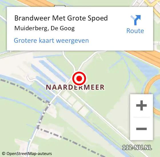 Locatie op kaart van de 112 melding: Brandweer Met Grote Spoed Naar Muiderberg, De Goog op 18 januari 2018 13:01