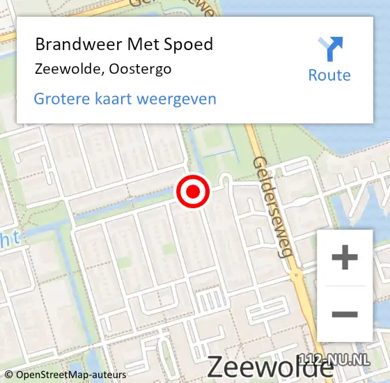 Locatie op kaart van de 112 melding: Brandweer Met Spoed Naar Zeewolde, Oostergo op 18 januari 2018 13:11