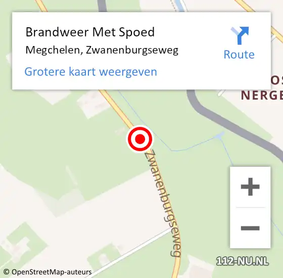 Locatie op kaart van de 112 melding: Brandweer Met Spoed Naar Megchelen, Zwanenburgseweg op 18 januari 2018 13:13