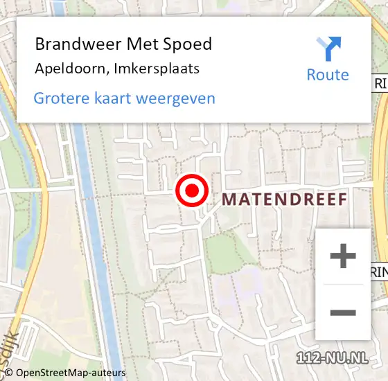 Locatie op kaart van de 112 melding: Brandweer Met Spoed Naar Apeldoorn, Imkersplaats op 18 januari 2018 13:17