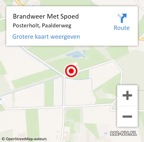 Locatie op kaart van de 112 melding: Brandweer Met Spoed Naar Posterholt, Paalderweg op 18 januari 2018 13:18