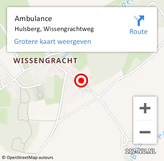 Locatie op kaart van de 112 melding: Ambulance Hulsberg, Wissengrachtweg op 13 februari 2014 14:30