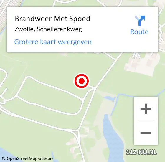 Locatie op kaart van de 112 melding: Brandweer Met Spoed Naar Zwolle, Schellerenkweg op 18 januari 2018 13:26