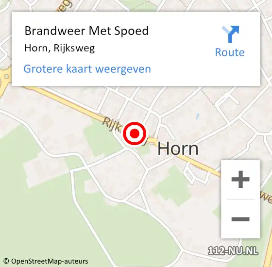 Locatie op kaart van de 112 melding: Brandweer Met Spoed Naar Horn, Rijksweg op 18 januari 2018 13:32