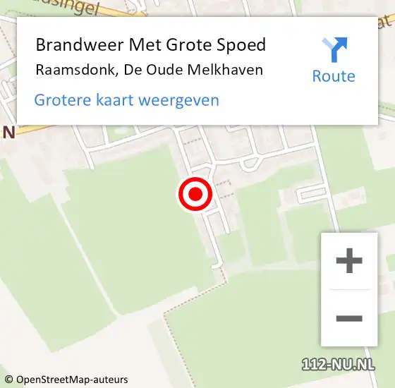 Locatie op kaart van de 112 melding: Brandweer Met Grote Spoed Naar Raamsdonk, De Oude Melkhaven op 18 januari 2018 13:35