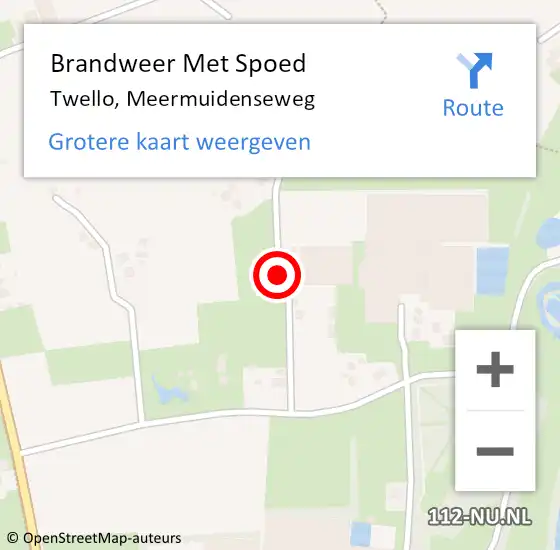 Locatie op kaart van de 112 melding: Brandweer Met Spoed Naar Twello, Meermuidenseweg op 18 januari 2018 13:36