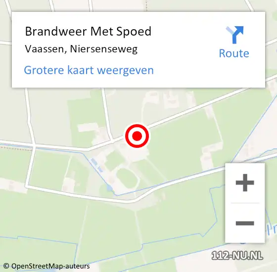 Locatie op kaart van de 112 melding: Brandweer Met Spoed Naar Vaassen, Niersenseweg op 18 januari 2018 13:41