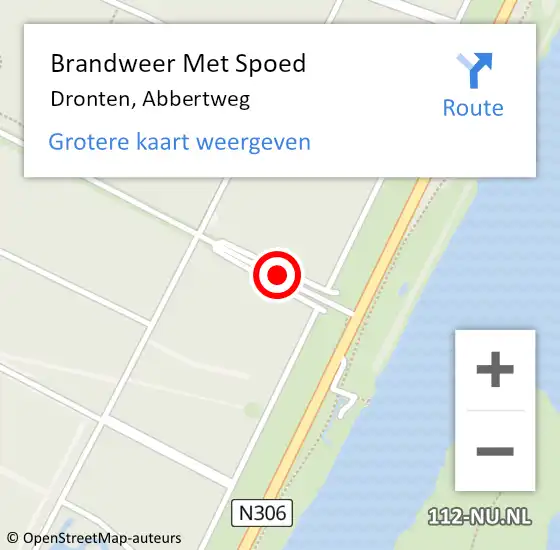 Locatie op kaart van de 112 melding: Brandweer Met Spoed Naar Dronten, Abbertweg op 18 januari 2018 13:46