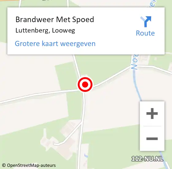 Locatie op kaart van de 112 melding: Brandweer Met Spoed Naar Luttenberg, Looweg op 18 januari 2018 13:47