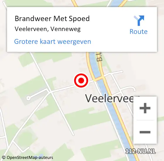 Locatie op kaart van de 112 melding: Brandweer Met Spoed Naar Veelerveen, Venneweg op 18 januari 2018 14:04