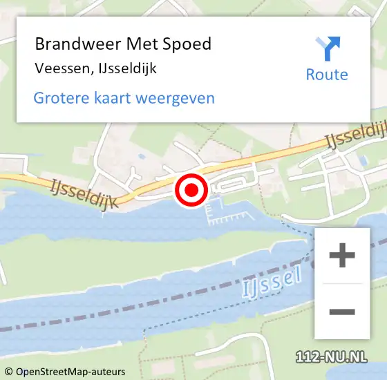 Locatie op kaart van de 112 melding: Brandweer Met Spoed Naar Veessen, IJsseldijk op 18 januari 2018 14:04