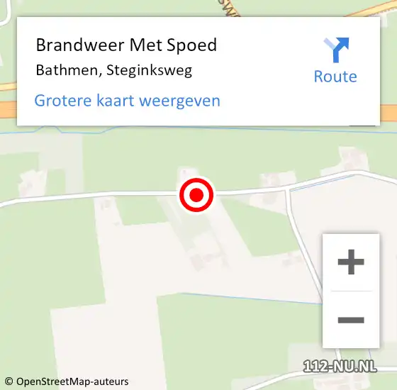 Locatie op kaart van de 112 melding: Brandweer Met Spoed Naar Bathmen, Steginksweg op 18 januari 2018 14:05