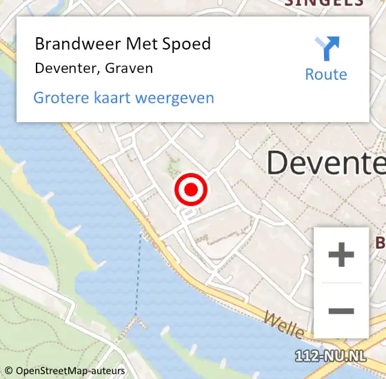 Locatie op kaart van de 112 melding: Brandweer Met Spoed Naar Deventer, Graven op 18 januari 2018 14:08