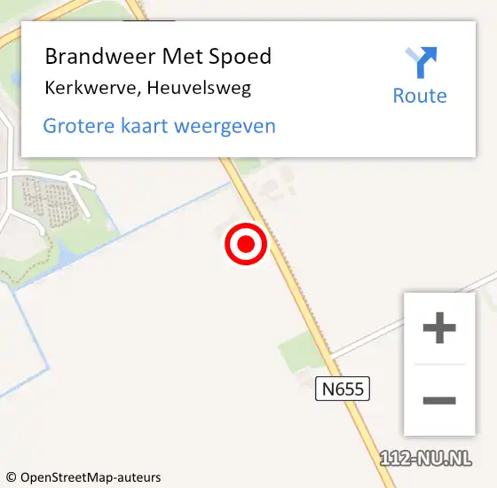 Locatie op kaart van de 112 melding: Brandweer Met Spoed Naar Kerkwerve, Heuvelsweg op 18 januari 2018 14:16