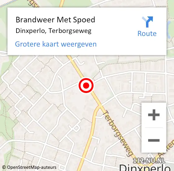 Locatie op kaart van de 112 melding: Brandweer Met Spoed Naar Dinxperlo, Terborgseweg op 18 januari 2018 14:21