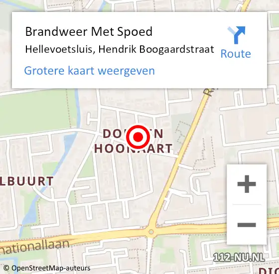 Locatie op kaart van de 112 melding: Brandweer Met Spoed Naar Hellevoetsluis, Hendrik Boogaardstraat op 18 januari 2018 14:49