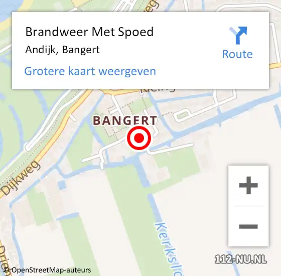 Locatie op kaart van de 112 melding: Brandweer Met Spoed Naar Andijk, Bangert op 18 januari 2018 14:54