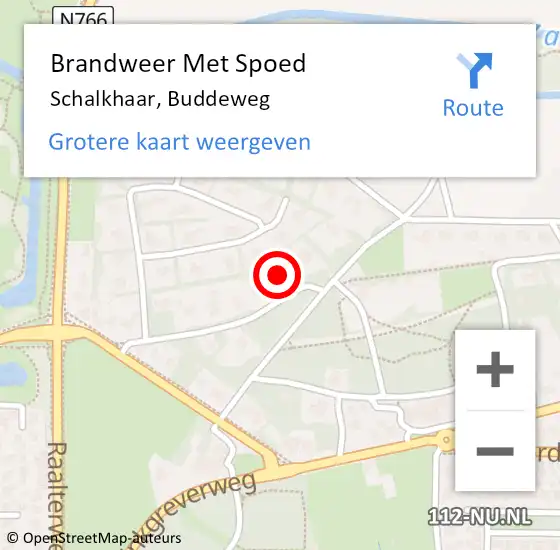 Locatie op kaart van de 112 melding: Brandweer Met Spoed Naar Schalkhaar, Buddeweg op 18 januari 2018 15:11