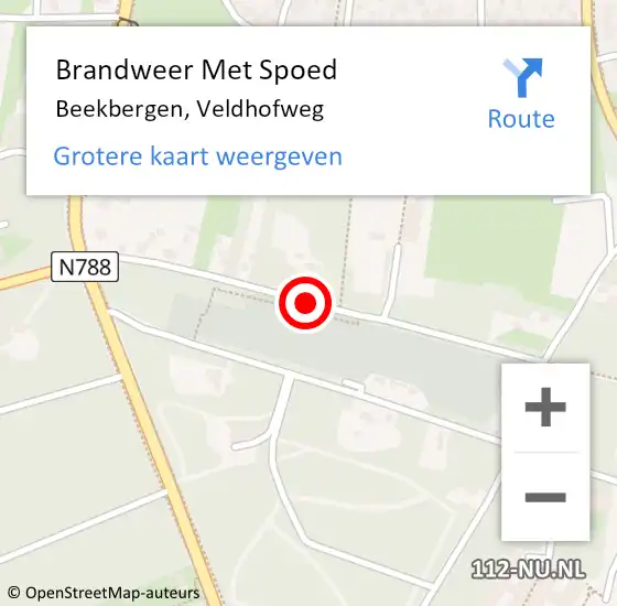 Locatie op kaart van de 112 melding: Brandweer Met Spoed Naar Beekbergen, Veldhofweg op 18 januari 2018 15:18