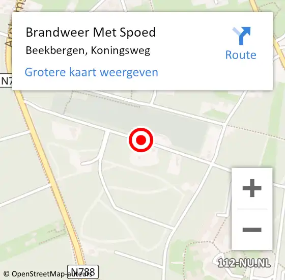 Locatie op kaart van de 112 melding: Brandweer Met Spoed Naar Beekbergen, Koningsweg op 18 januari 2018 15:19