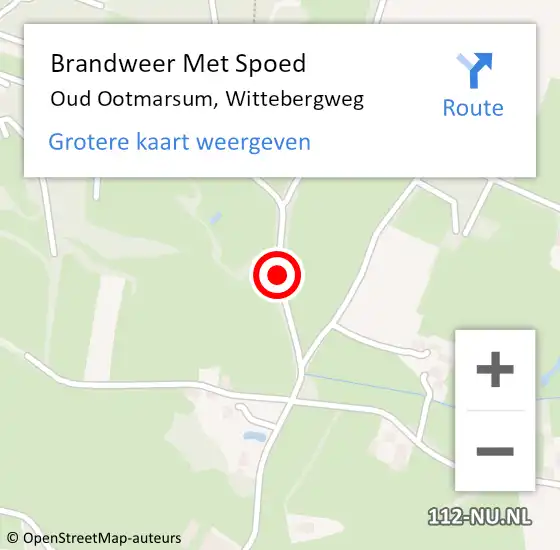 Locatie op kaart van de 112 melding: Brandweer Met Spoed Naar Oud Ootmarsum, Wittebergweg op 18 januari 2018 15:20