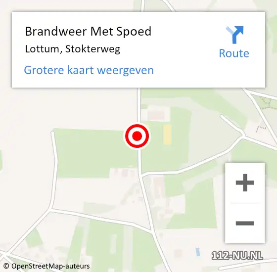 Locatie op kaart van de 112 melding: Brandweer Met Spoed Naar Lottum, Stokterweg op 18 januari 2018 15:27