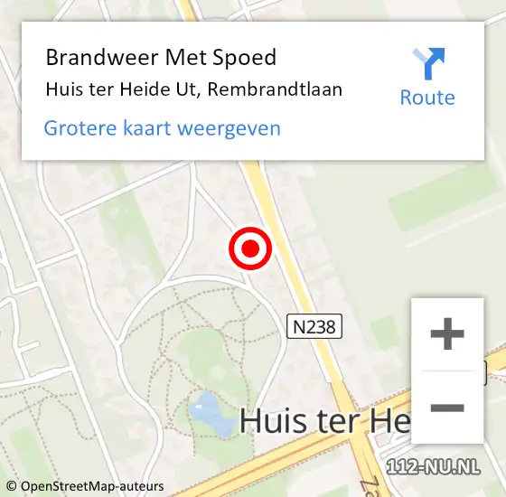 Locatie op kaart van de 112 melding: Brandweer Met Spoed Naar Huis ter Heide Ut, Rembrandtlaan op 18 januari 2018 15:27