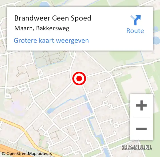 Locatie op kaart van de 112 melding: Brandweer Geen Spoed Naar Maarn, Bakkersweg op 18 januari 2018 15:43