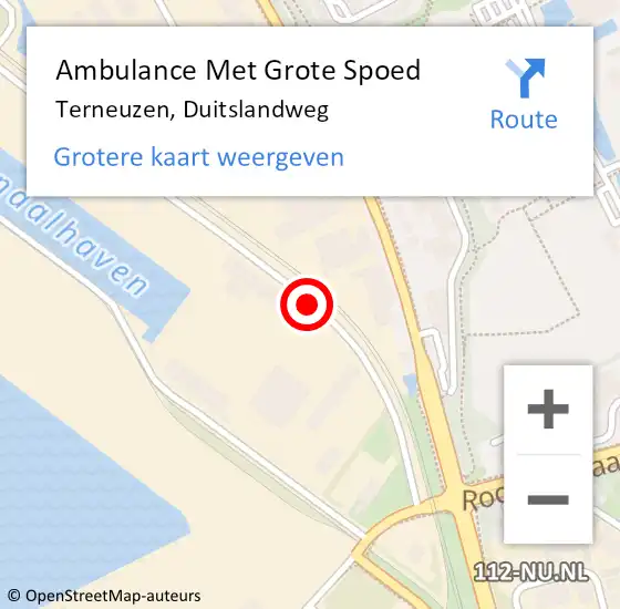 Locatie op kaart van de 112 melding: Ambulance Met Grote Spoed Naar Terneuzen, Duitslandweg op 18 januari 2018 16:03
