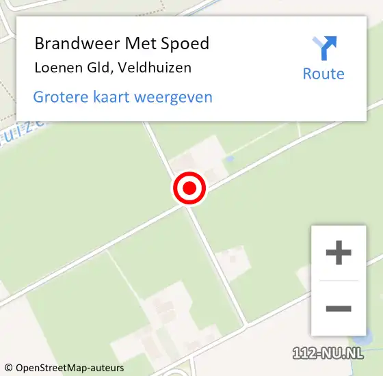 Locatie op kaart van de 112 melding: Brandweer Met Spoed Naar Loenen Gld, Veldhuizen op 18 januari 2018 16:34