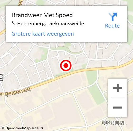 Locatie op kaart van de 112 melding: Brandweer Met Spoed Naar 's-Heerenberg, Diekmansweide op 18 januari 2018 16:34