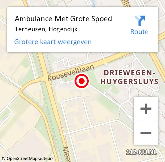 Locatie op kaart van de 112 melding: Ambulance Met Grote Spoed Naar Terneuzen, Hogendijk op 18 januari 2018 17:09