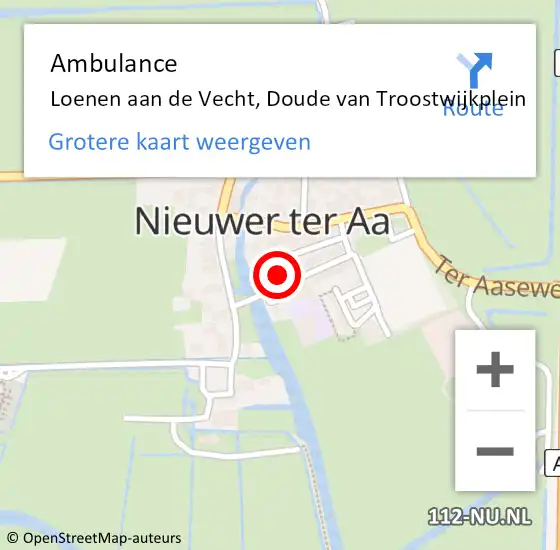 Locatie op kaart van de 112 melding: Ambulance Loenen aan de Vecht, Doude van Troostwijkplein op 18 januari 2018 17:18