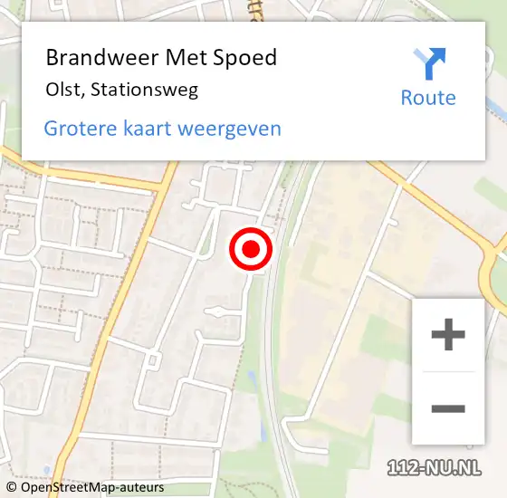 Locatie op kaart van de 112 melding: Brandweer Met Spoed Naar Olst, Stationsweg op 18 januari 2018 17:25