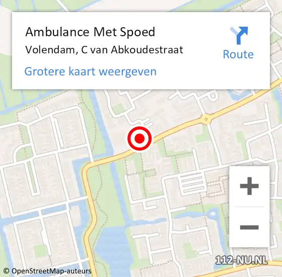 Locatie op kaart van de 112 melding: Ambulance Met Spoed Naar Volendam, C van Abkoudestraat op 18 januari 2018 17:28