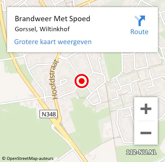 Locatie op kaart van de 112 melding: Brandweer Met Spoed Naar Gorssel, Wiltinkhof op 18 januari 2018 17:43