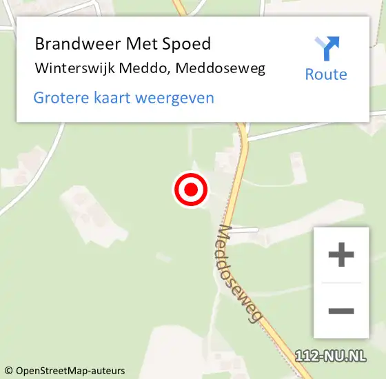 Locatie op kaart van de 112 melding: Brandweer Met Spoed Naar Winterswijk Meddo, Meddoseweg op 18 januari 2018 17:47