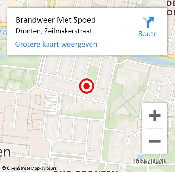 Locatie op kaart van de 112 melding: Brandweer Met Spoed Naar Dronten, Zeilmakerstraat op 18 januari 2018 18:11