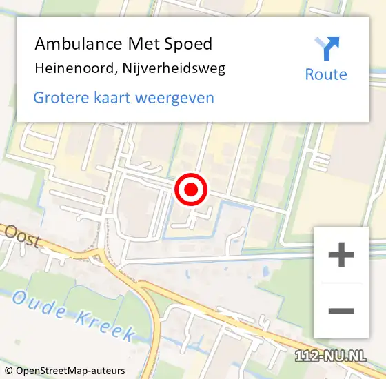 Locatie op kaart van de 112 melding: Ambulance Met Spoed Naar Heinenoord, Nijverheidsweg op 18 januari 2018 18:17