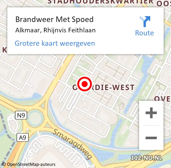 Locatie op kaart van de 112 melding: Brandweer Met Spoed Naar Alkmaar, Rhijnvis Feithlaan op 18 januari 2018 18:29
