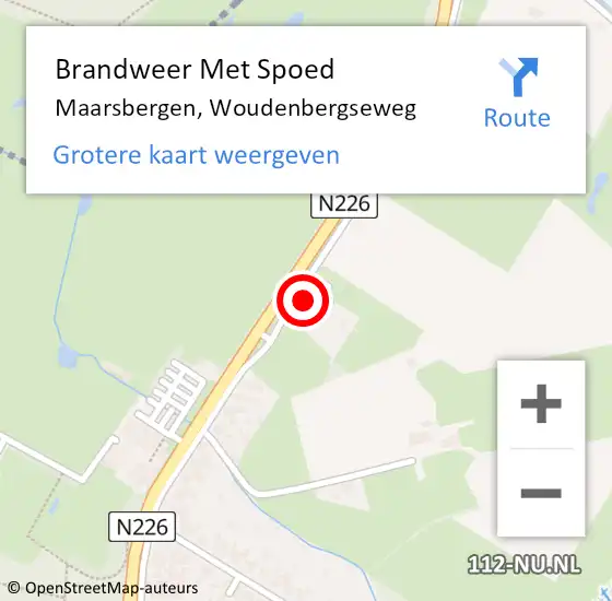 Locatie op kaart van de 112 melding: Brandweer Met Spoed Naar Maarsbergen, Woudenbergseweg op 18 januari 2018 18:35