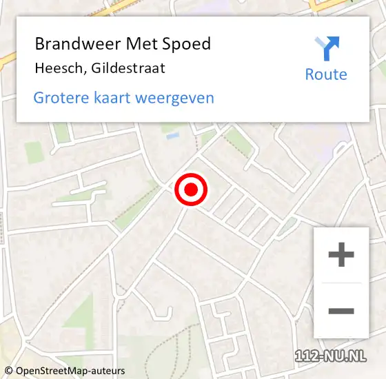 Locatie op kaart van de 112 melding: Brandweer Met Spoed Naar Heesch, Gildestraat op 18 januari 2018 18:35