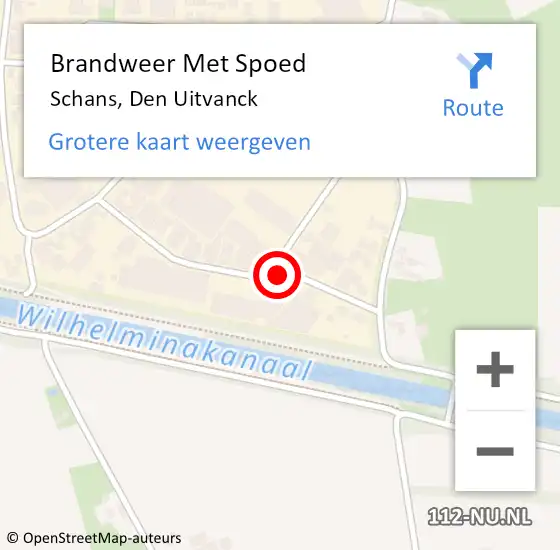 Locatie op kaart van de 112 melding: Brandweer Met Spoed Naar Schans, Den Uitvanck op 18 januari 2018 18:37