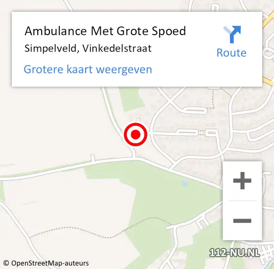 Locatie op kaart van de 112 melding: Ambulance Met Grote Spoed Naar Simpelveld, Vinkedelstraat op 13 februari 2014 15:28