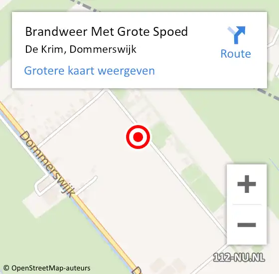 Locatie op kaart van de 112 melding: Brandweer Met Grote Spoed Naar De Krim, Dommerswijk op 13 februari 2014 15:29