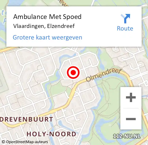 Locatie op kaart van de 112 melding: Ambulance Met Spoed Naar Vlaardingen, Elzendreef op 18 januari 2018 19:22