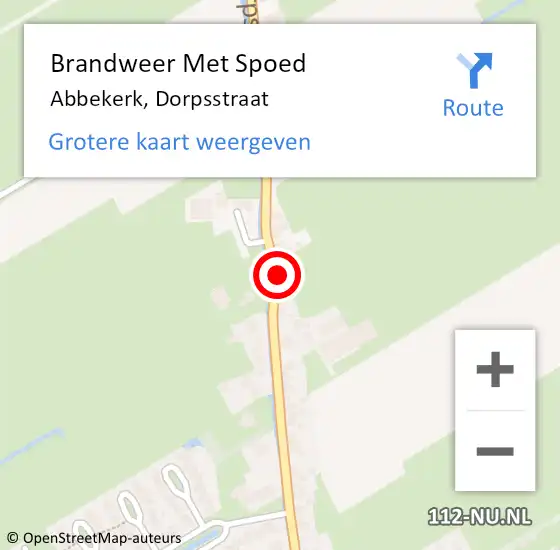 Locatie op kaart van de 112 melding: Brandweer Met Spoed Naar Abbekerk, Dorpsstraat op 18 januari 2018 19:42