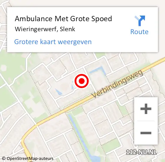 Locatie op kaart van de 112 melding: Ambulance Met Grote Spoed Naar Wieringerwerf, Slenk op 18 januari 2018 20:02