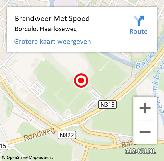 Locatie op kaart van de 112 melding: Brandweer Met Spoed Naar Borculo, Haarloseweg op 18 januari 2018 20:50