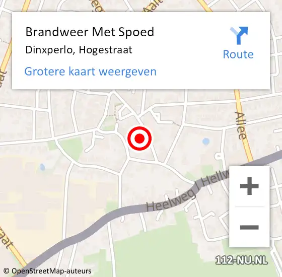 Locatie op kaart van de 112 melding: Brandweer Met Spoed Naar Dinxperlo, Hogestraat op 18 januari 2018 20:57